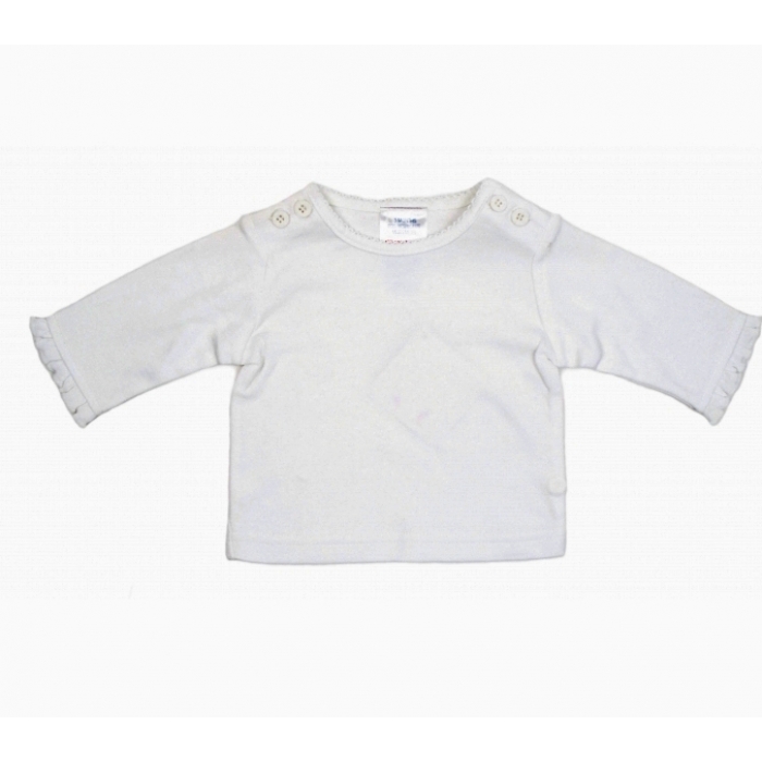 Zip Zap 100% Cotton Long-sleeved Baby Top (White) -- £1.50 per item - 7 ...