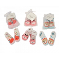 Nursery time - Baby Girls socks in Mesh Bag  in 3 prints -  £0.90 per item - Pack Quantity - 6  Pack
