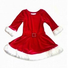 80% Reduction - Christmas dress in RED & PINK Shimmery fabric (2 to 6 years) -- £1.99 per item - 100 pack