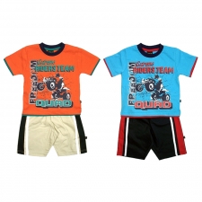 EXTREME RIDERS - 100% Cotton 2 PC short & T Shirt Set -1 to 6 years -- £5.99 per item - 6 pack